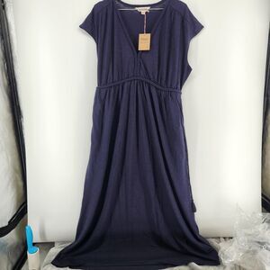 Boden US 14R Navy Blue Heidi Ruched Rope Jersey Dress NWT
